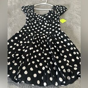 Polka Dot Kids Dress - Black and White